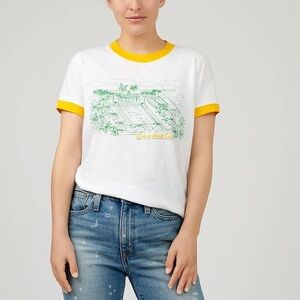 J. Crew White Ringer Tee With Riviera Beach Club graphic Sz Women’s L
